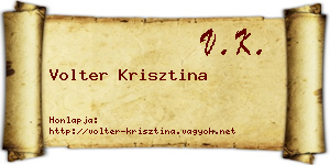 Volter Krisztina névjegykártya